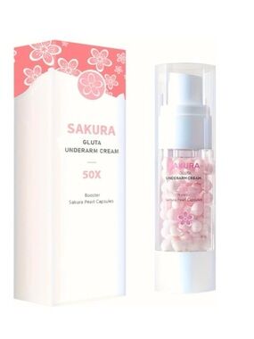 Sakura GlutaBrightening Underarm Cream 50x Booster Sakura Pearl Capsules 30g NEW